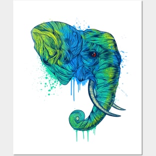 elephant color design Posters and Art